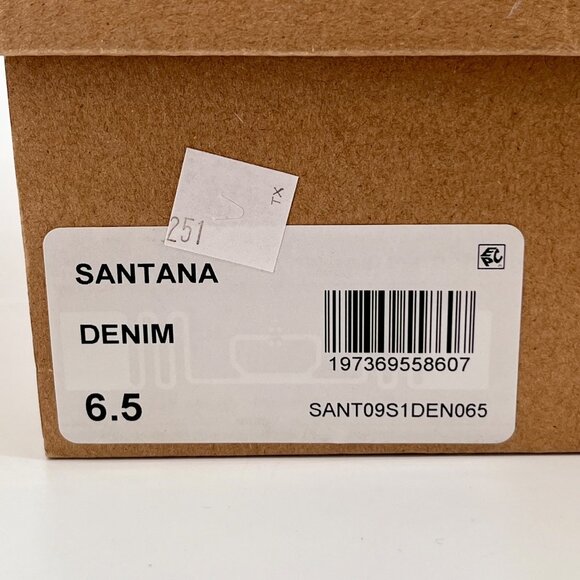 Steve Madden Santana Block Heel Sandals Size 6.5 Denim Frayed Strap Slip-On - Picture 14 of 15